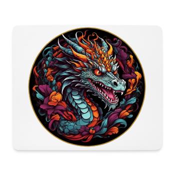 Colorful Colorful Dragon Dragon Portrait - Mouse Pad (horizontal) - white - Front