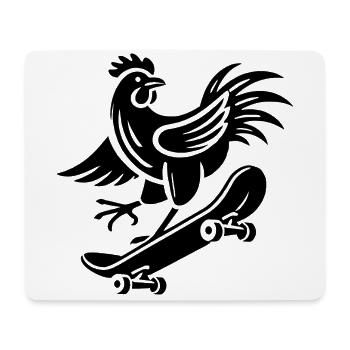 Chicken Rooster Hen Skater Silhouette Minimalist - Mouse Pad (horizontal) - white - Front