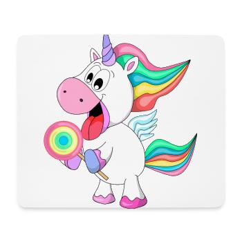 süßes Einhorn mit Lolli Geschenk für Liebenswert - Mousepad (Querformat) - Weiß - Vorne