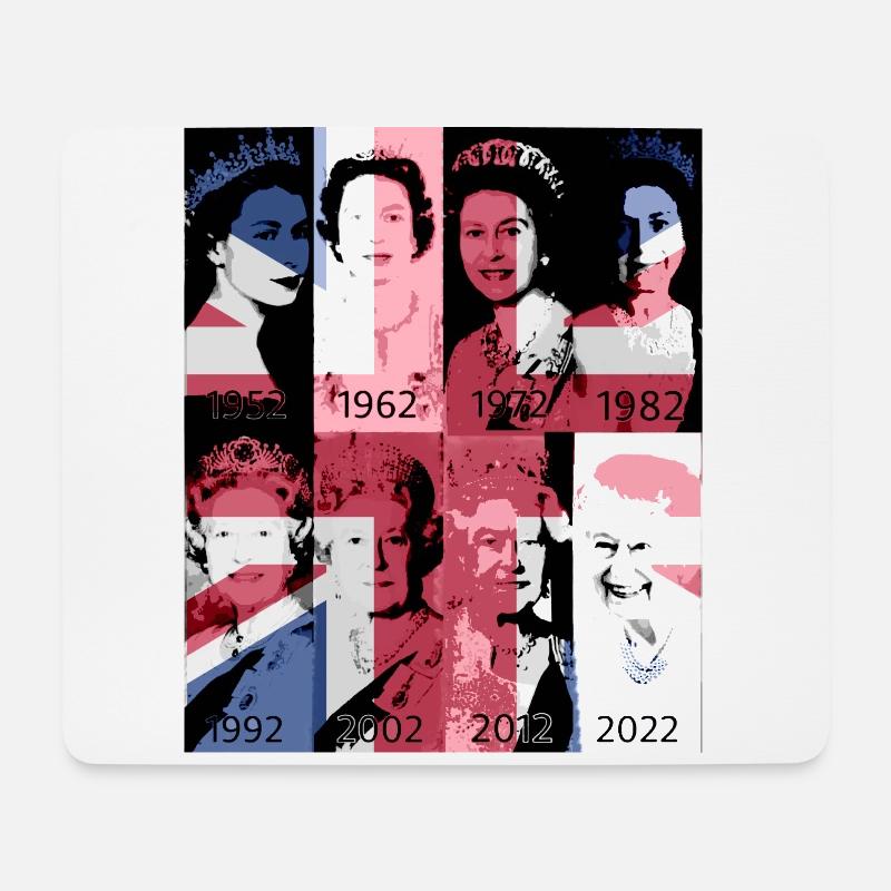 Queen II - Elizabeth England - Queen of England, - Mousepad (Querformat) - Weiß