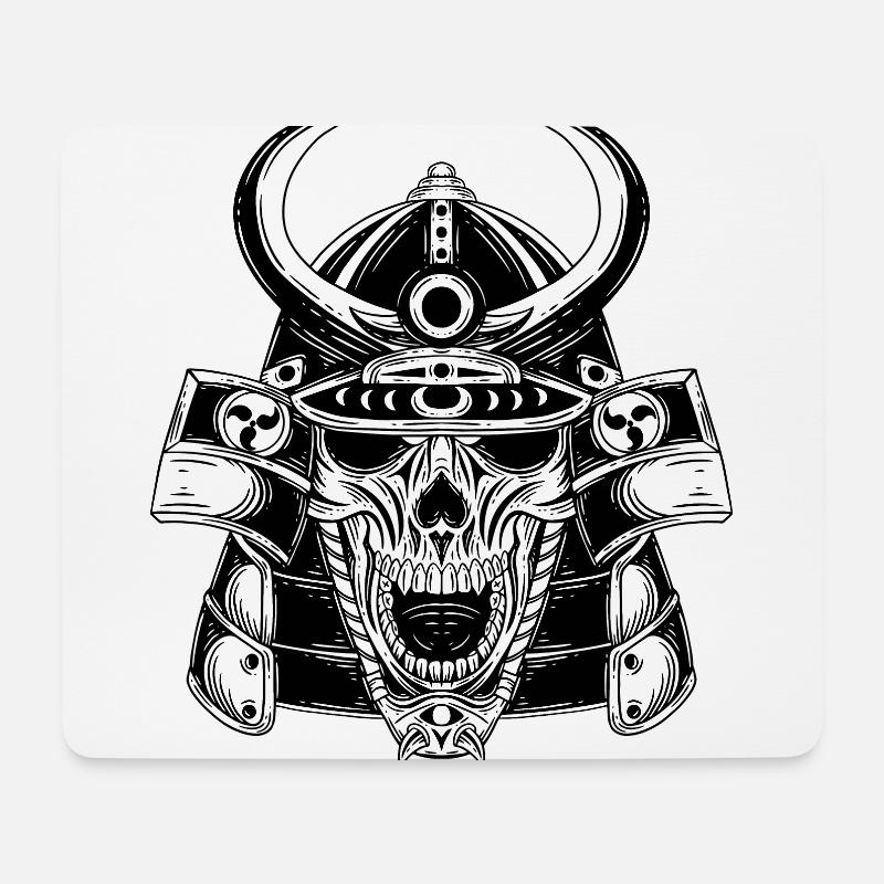 Schädel Skull Horror Japan Halloween Geisha - Mousepad (Querformat) - Weiß