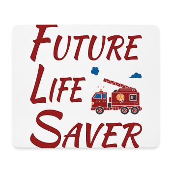 Future Life Saver with Fire Truck - Mouse Pad (horizontal) - white - Front