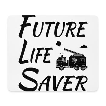 Future Life Saver with Fire Truck - Mouse Pad (horizontal) - white - Front