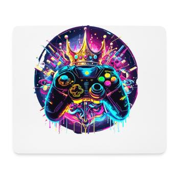 Synthwave Gamer Controller with Crown - Mouse Pad (horizontal) - white - Front