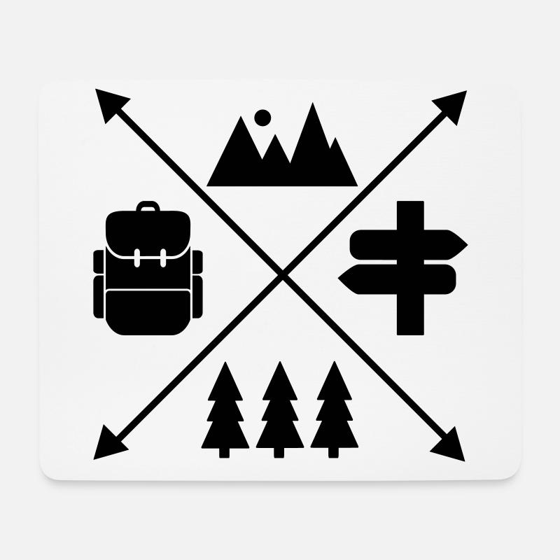 wandern - Mousepad (Querformat) - Weiß