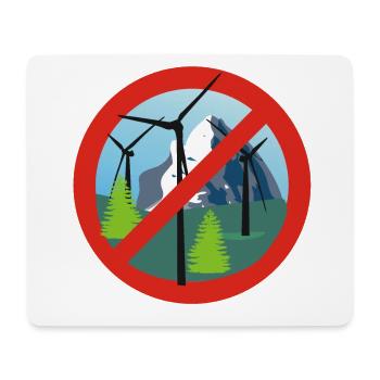 Against wind turbines - Mouse Pad (horizontal) - white - Front