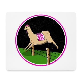 Lama qui dort - Tapis de souris (format paysage) - blanc - Devant