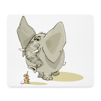 Risegier Elephant is afraid of little mouse - Mouse Pad (horizontal) - white - Front