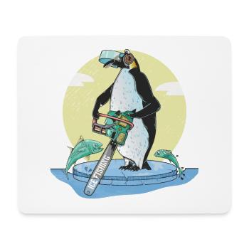 Pêche blanche aux pingouins - Tapis de souris (format paysage) - blanc - Devant