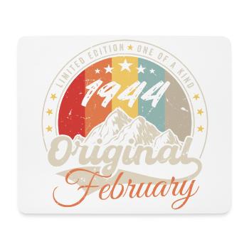 Geburtstagsgeschenk Februar 1944 Jahrgang 80 Jahre - Mousepad (Querformat) - Weiß - Vorne