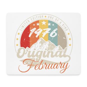 Geburtstagsgeschenk Februar 1976 Jahrgang 48 Jahre - Mousepad (Querformat) - Weiß - Vorne