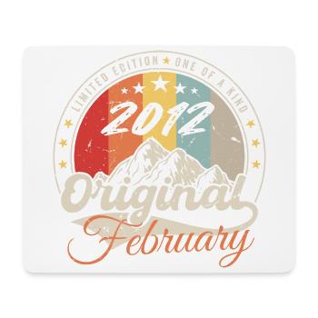 Jubiläumsgeschenk Februar 2012 Jahrgang 12 Jahre - Mousepad (Querformat) - Weiß - Vorne