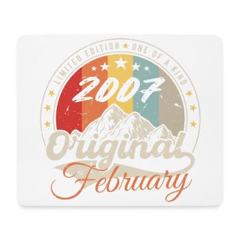 Jubiläumsgeschenk Februar 2007 Jahrgang 17 Jahre - Mousepad (Querformat) - Weiß - Vorne