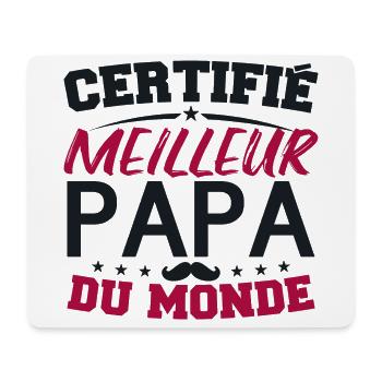 Certified Best Dad in the World - Mouse Pad (horizontal) - white - Front