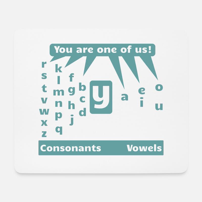 Vokale und Konsonanten Englisch lernen - Mousepad (Querformat) - Weiß
