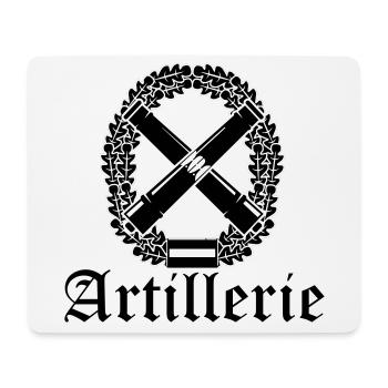 Artillerie mit Text schwarz - Mousepad (Querformat) - Weiß - Vorne