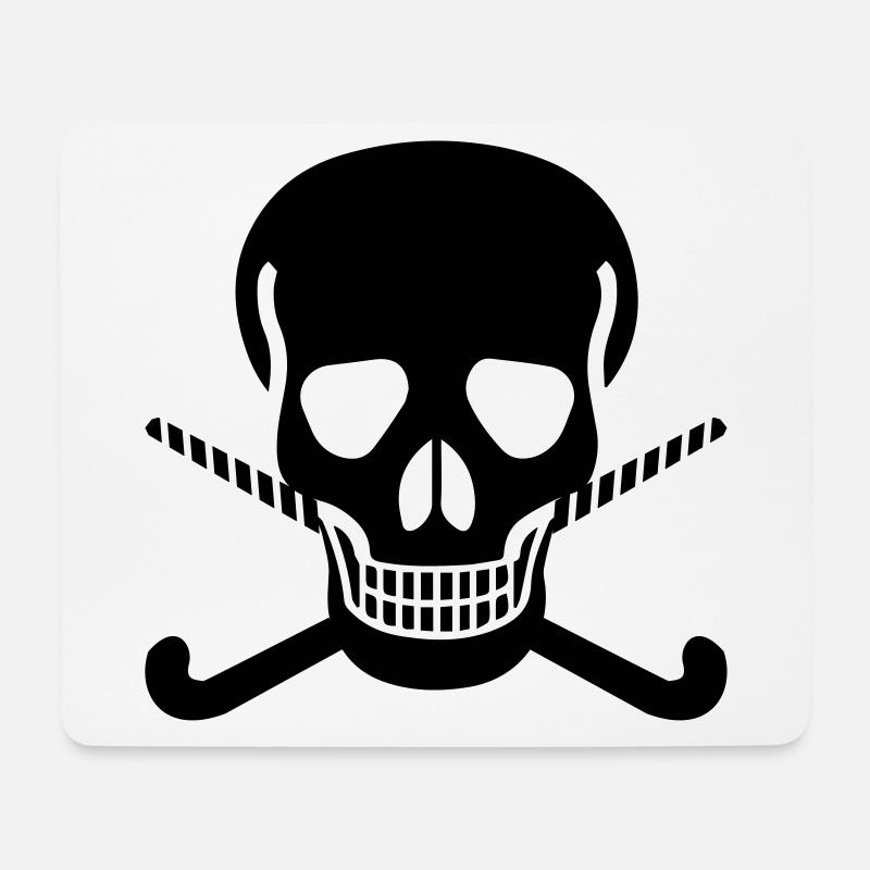 Totenkopf Hockeyschläger - Mousepad (Querformat) - Weiß