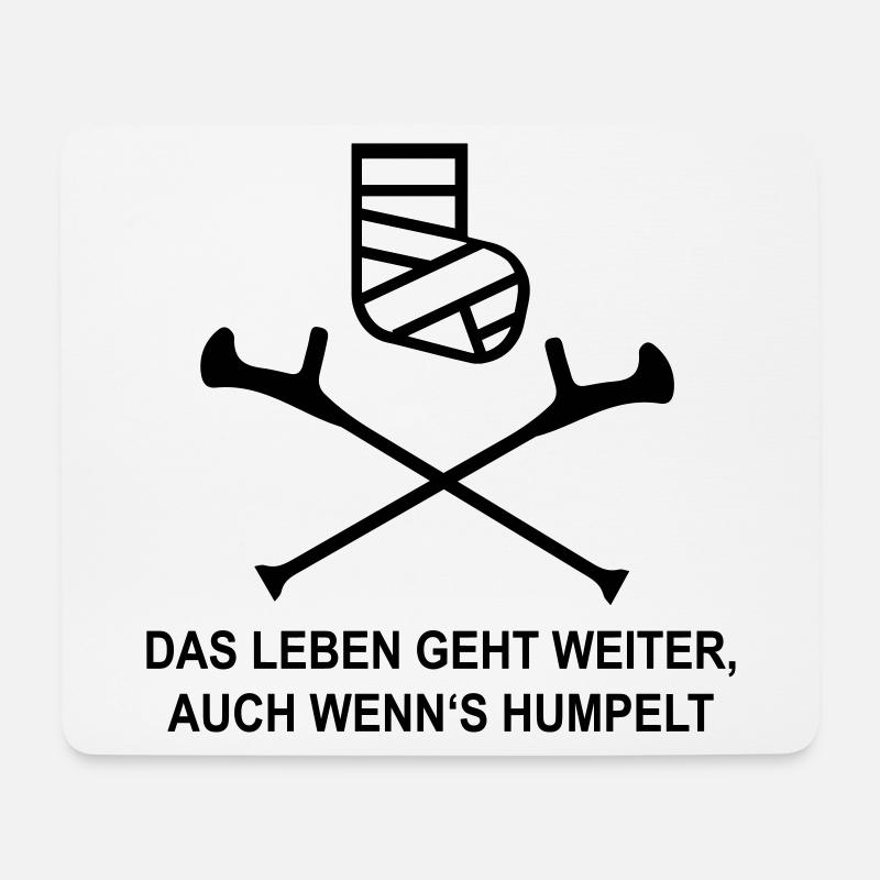 Gipsbein - Mousepad (Querformat) - Weiß