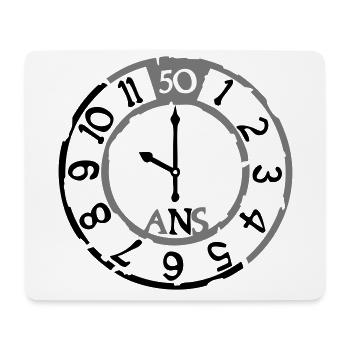 50 Jahre Uhr, Geburtstag der Uhr - Mousepad (Querformat) - Weiß - Vorne
