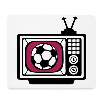 foot tele tv television football ballon - Tapis de souris (format paysage) - blanc - Devant