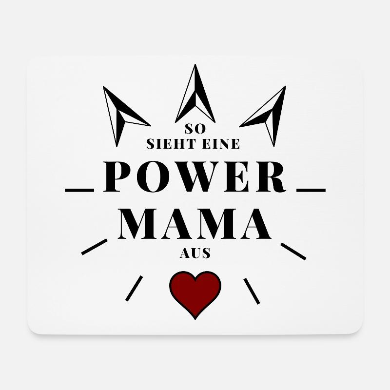 Power Mama - Mousepad (Querformat) - Weiß