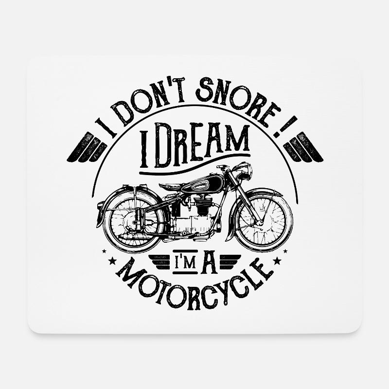Ich schnarche nicht! Ich träume, ich bin ein Motorrad - Mousepad (Querformat) - Weiß