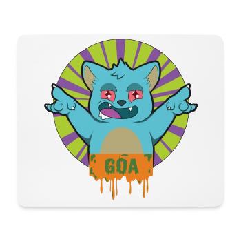 GOA TRANCE Katze - Mousepad (Querformat) - Weiß - Vorne