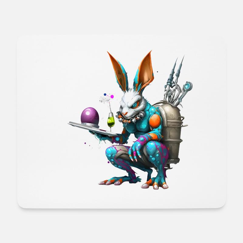 Future Technology Rabbit - Mouse Pad (horizontal) - white
