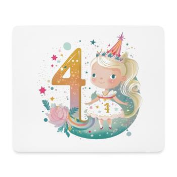Prinzessin 4 Geburtag - Mousepad (Querformat) - Weiß - Vorne