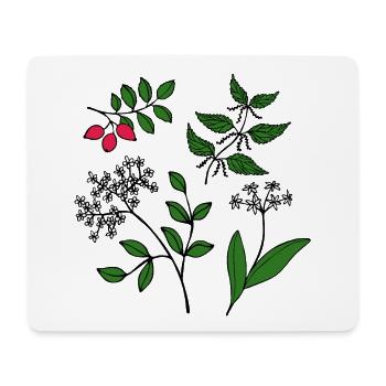 Forest Green Wild Herbs Forest Plants Wild Plants - Mouse Pad (horizontal) - white - Front