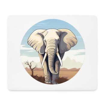 Éléphant - Tapis de souris (format paysage) - blanc - Devant