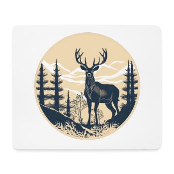 Hirsch - Mousepad (Querformat) - Weiß - Vorne