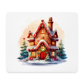 Maison en pain d’épice aquarelle - Tapis de souris (format paysage) - blanc - Devant