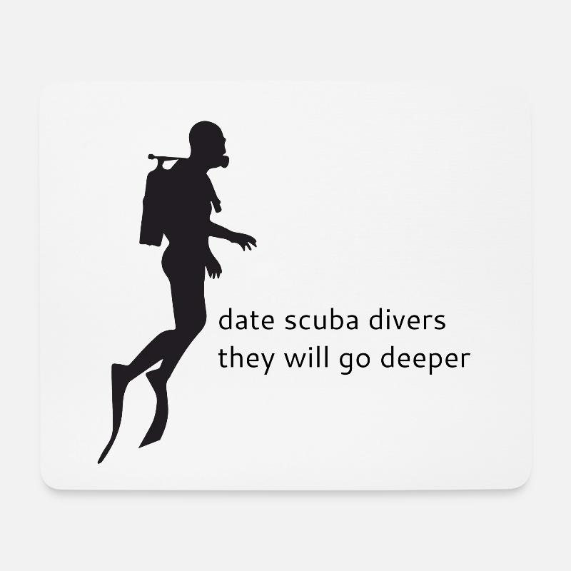 Date Scuba divers - Mousepad (Querformat) - Weiß
