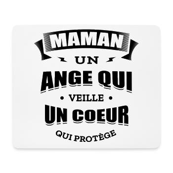 MAMAN UN ANGE QUI VEILLE UN CŒUR QUI PROTÈGE - Tapis de souris (format paysage) - blanc - Devant