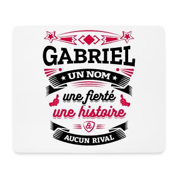 GABRIEL UN NOM UNE FIERTÉ AUCUN RIVAL - Tapis de souris (format paysage) - blanc - Devant
