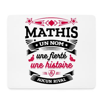 MATHIS UN NOM UNE FIERTÉ AUCUN RIVAL - Tapis de souris (format paysage) - blanc - Devant