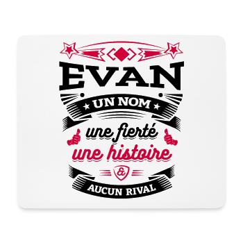 EVAN UN NOM UNE FIERTÉ AUCUN RIVAL - Tapis de souris (format paysage) - blanc - Devant