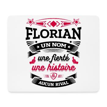 FLORIAN UN NOM UNE FIERTÉ AUCUN RIVAL - Tapis de souris (format paysage) - blanc - Devant