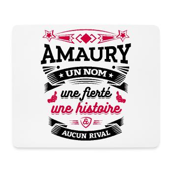 AMAURY UN NOM UNE FIERTÉ AUCUN RIVAL - Tapis de souris (format paysage) - blanc - Devant