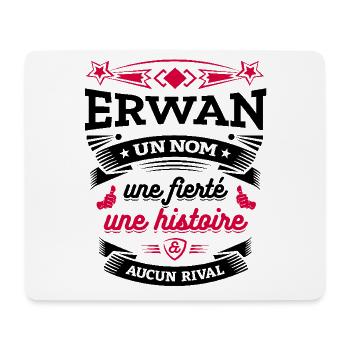 ERWAN UN NOM UNE FIERTÉ AUCUN RIVAL - Tapis de souris (format paysage) - blanc - Devant