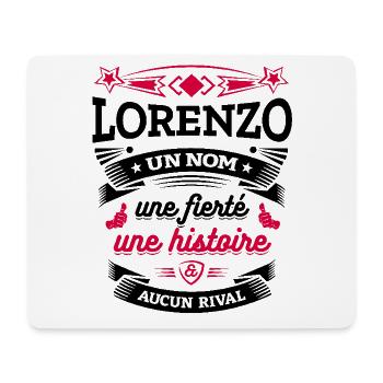 LORENZO UN NOM UNE FIERTÉ AUCUN RIVAL - Tapis de souris (format paysage) - blanc - Devant