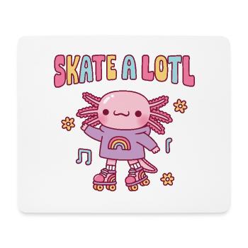 Süßer Axolotl mit Rollschuhen Skate A Lotl Wortspiel - Mousepad (Querformat) - Weiß - Vorne