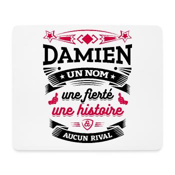 DAMIEN UN NOM UNE FIERTÉ AUCUN RIVAL - Tapis de souris (format paysage) - blanc - Devant