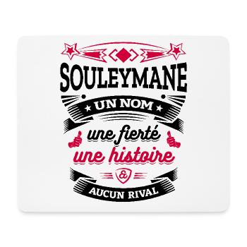 SOULEYMANE UN NOM UNE FIERTÉ AUCUN RIVAL - Tapis de souris (format paysage) - blanc - Devant
