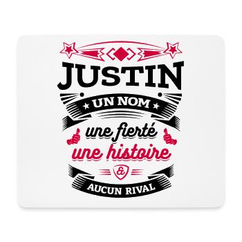 JUSTIN UN NOM UNE FIERTÉ AUCUN RIVAL - Tapis de souris (format paysage) - blanc - Devant