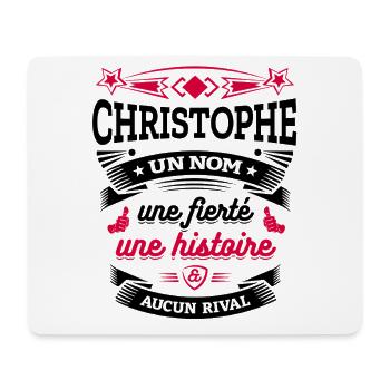 CHRISTOPHE UN NOM UNE FIERTÉ AUCUN RIVAL - Tapis de souris (format paysage) - blanc - Devant