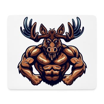 Musculation Moose Muscles Musculation - Tapis de souris (format paysage) - blanc - Devant