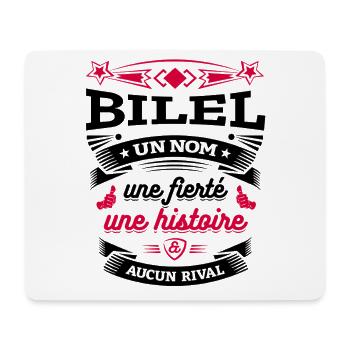 BILEL UN NOM UNE FIERTÉ AUCUN RIVAL - Tapis de souris (format paysage) - blanc - Devant
