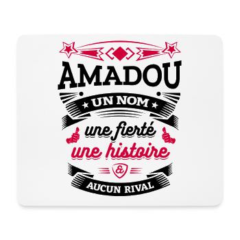 AMADOU UN NOM UNE FIERTÉ AUCUN RIVAL - Tapis de souris (format paysage) - blanc - Devant